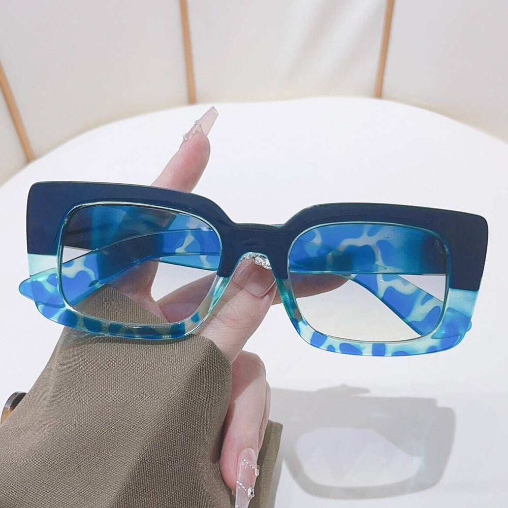 Wholesale Square Fashion Simple Contrast Color Frame Unisex Sunglasses